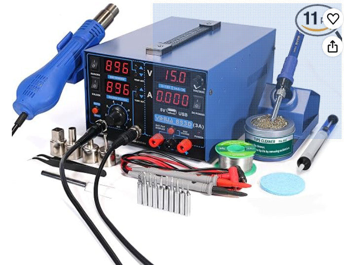 YIHUA 853D USB 3A-Three Tools- Soldering Station, Hot Air Rework Station and Pow