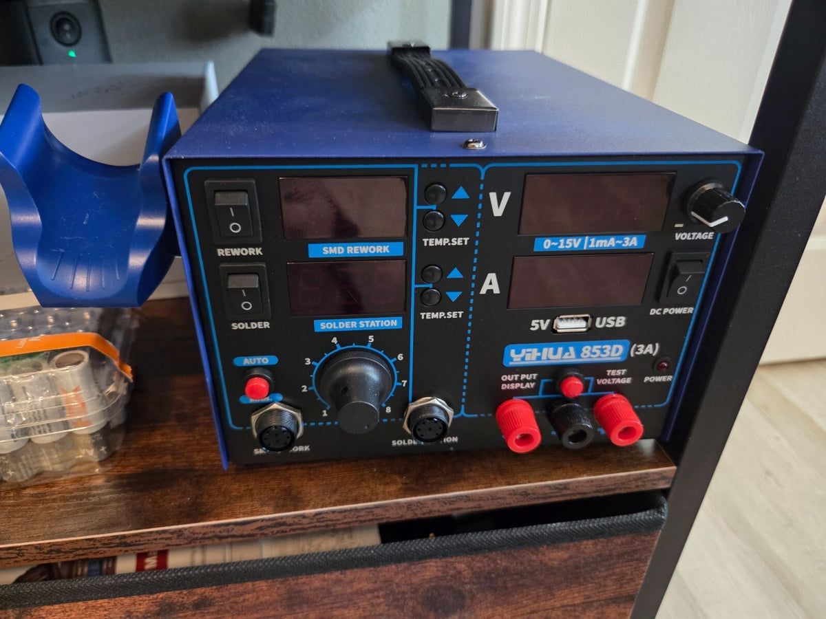 YIHUA 853D USB 3A-Three Tools- Soldering Station, Hot Air Rework Station and Pow